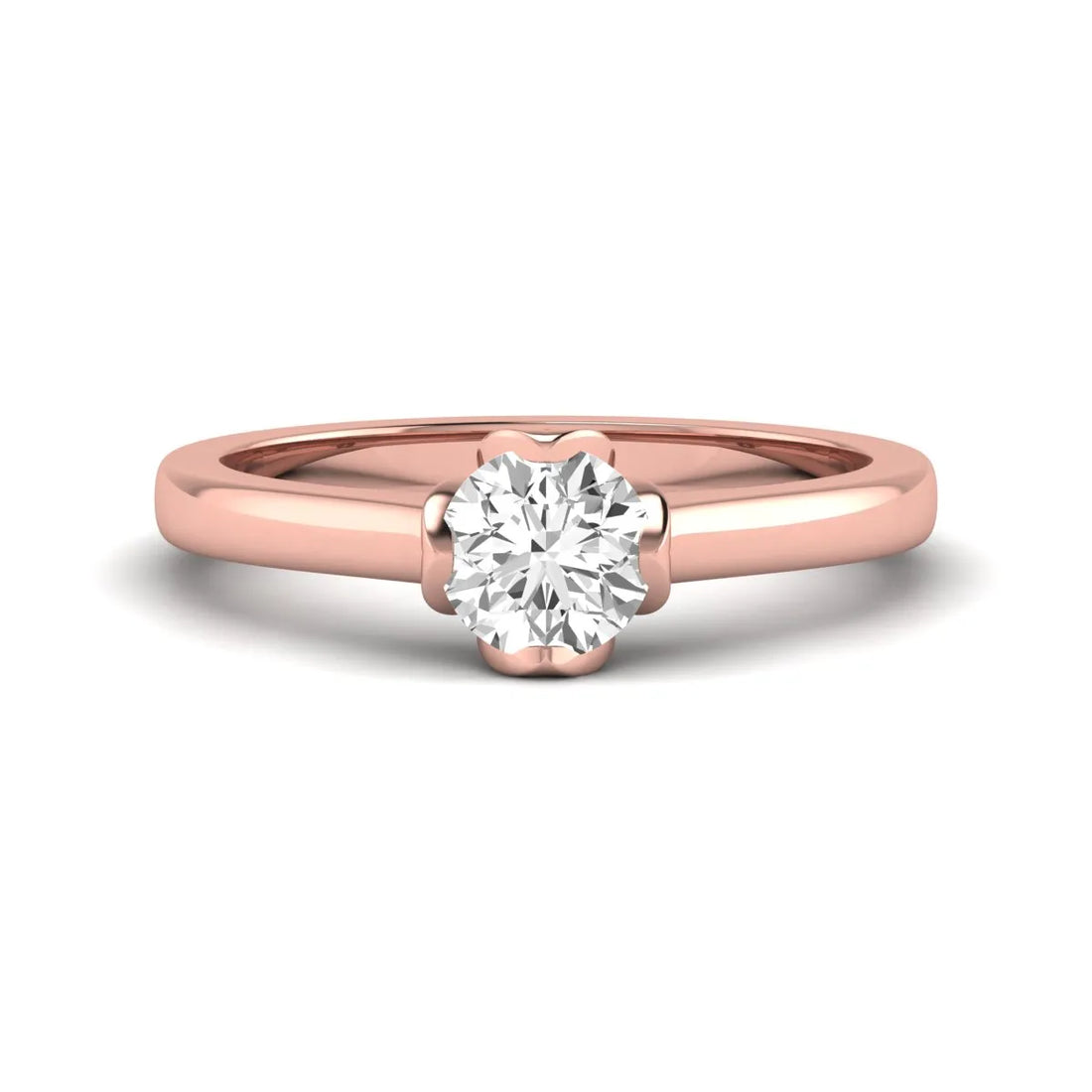 OctaPearl 1 ct Round Cut Lab Grown Diamond Solitaire Engagement Ring