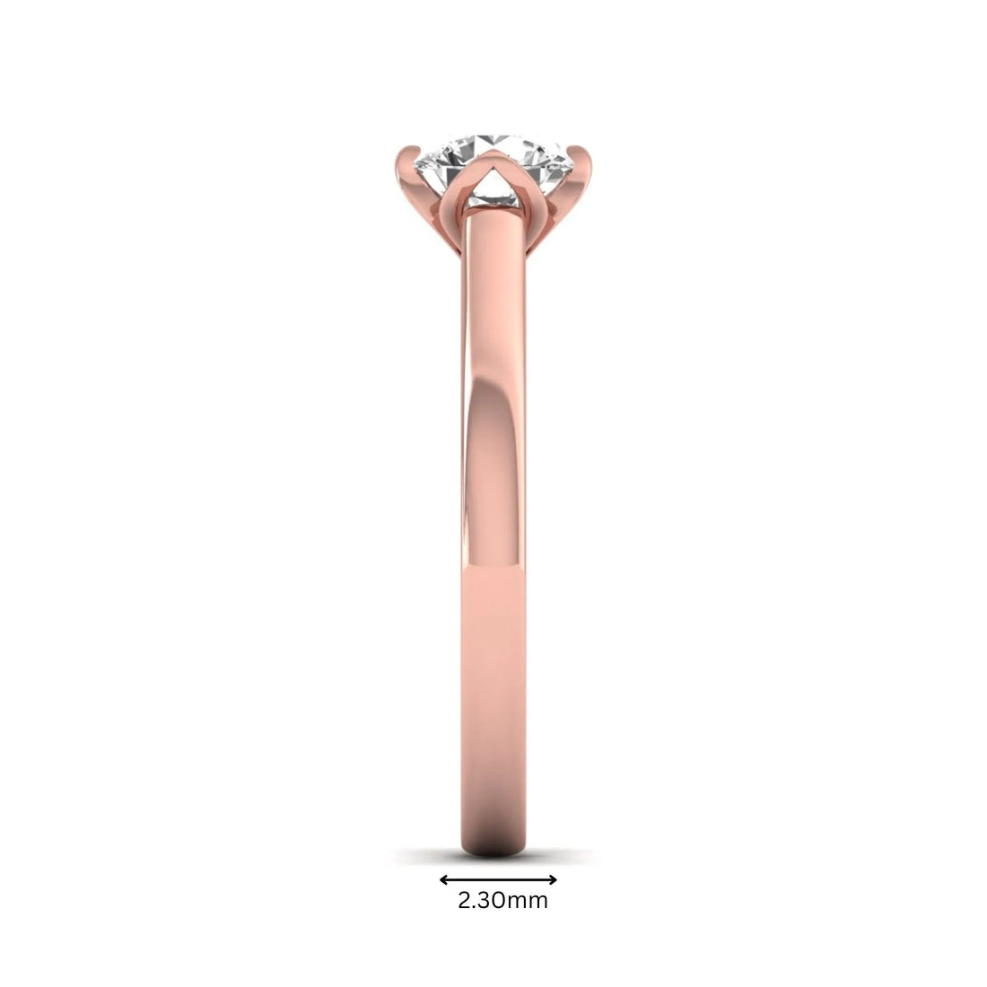 OctaPearl 1 ct Round Cut Lab Grown Diamond Solitaire Engagement Ring