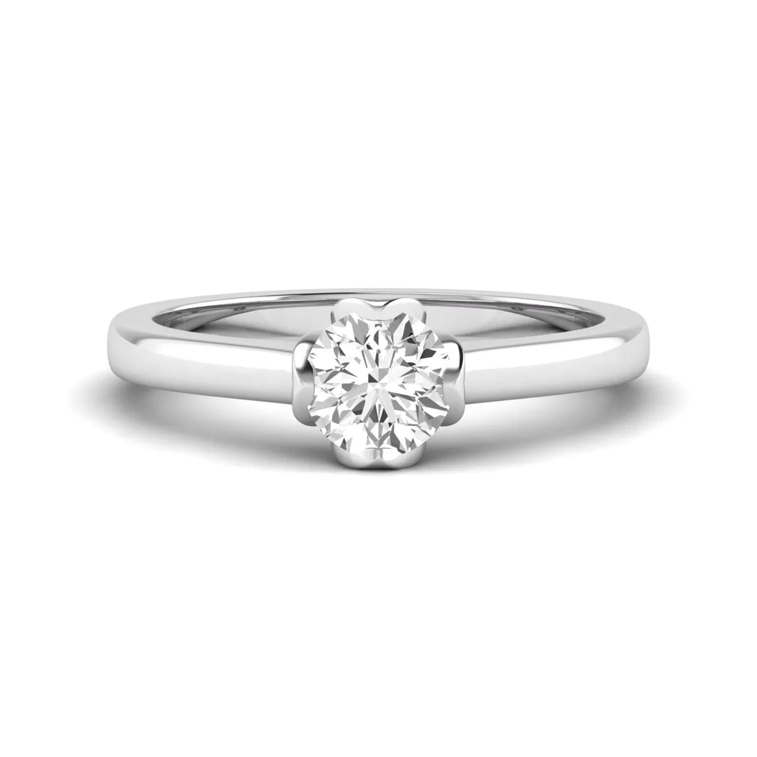 OctaPearl 1 ct Round Cut Lab Grown Diamond Solitaire Engagement Ring