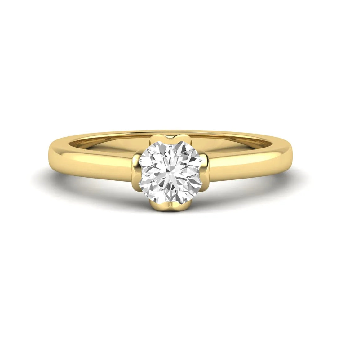OctaPearl 1 ct Round Cut Lab Grown Diamond Solitaire Engagement Ring