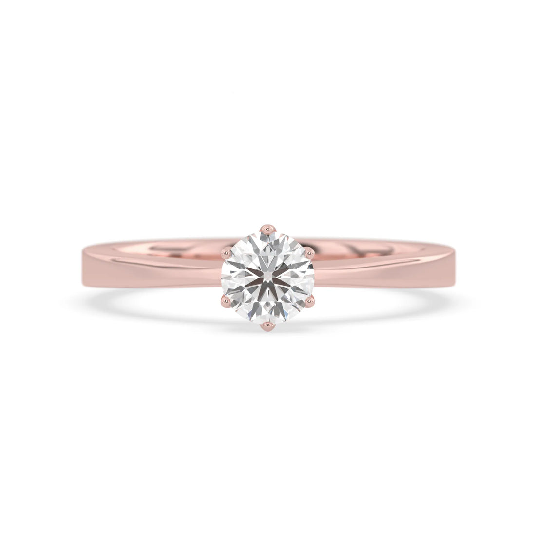 OctaPearl Round Lab Grown Diamond Solitaire Engagement Ring