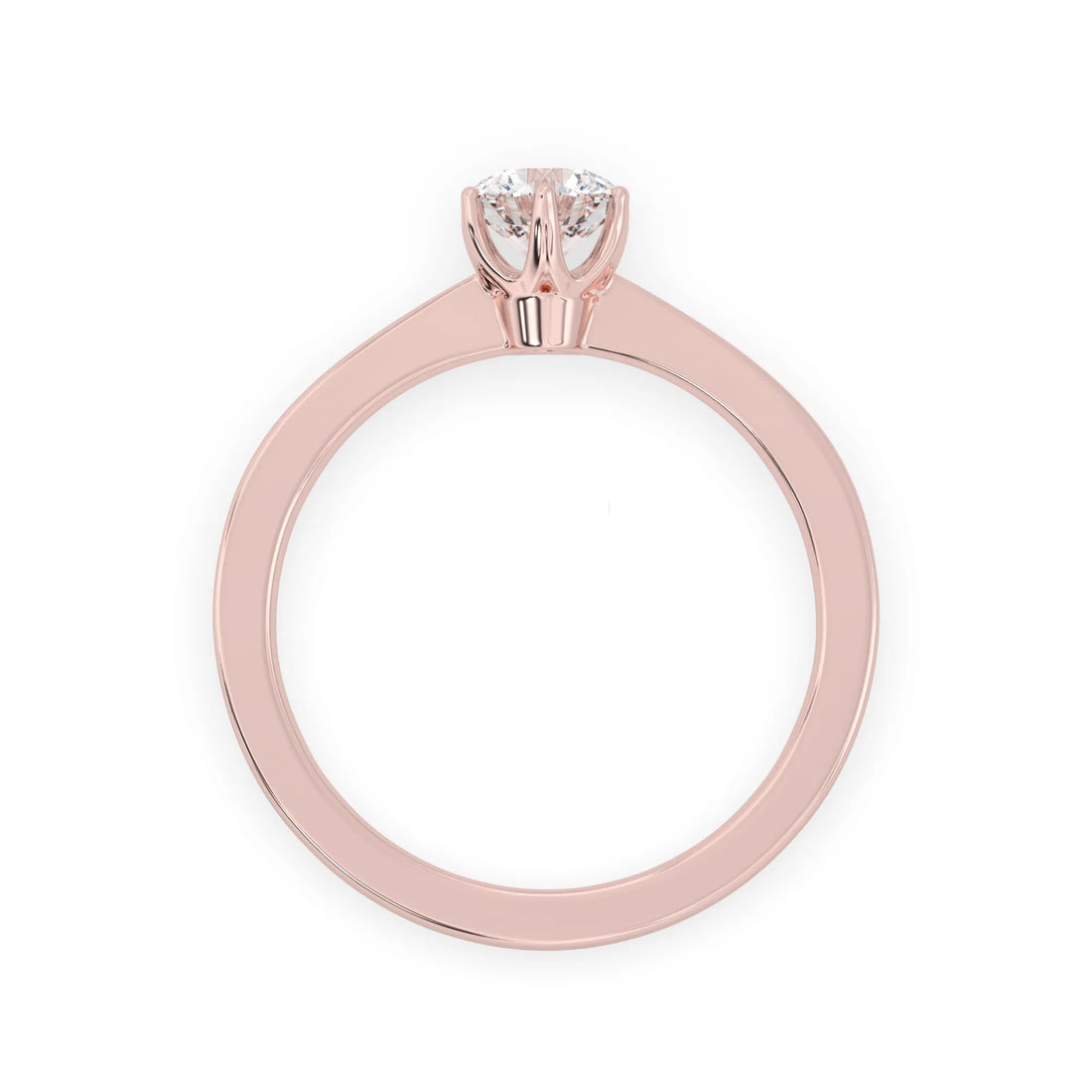 OctaPearl Round Lab Grown Diamond Solitaire Engagement Ring