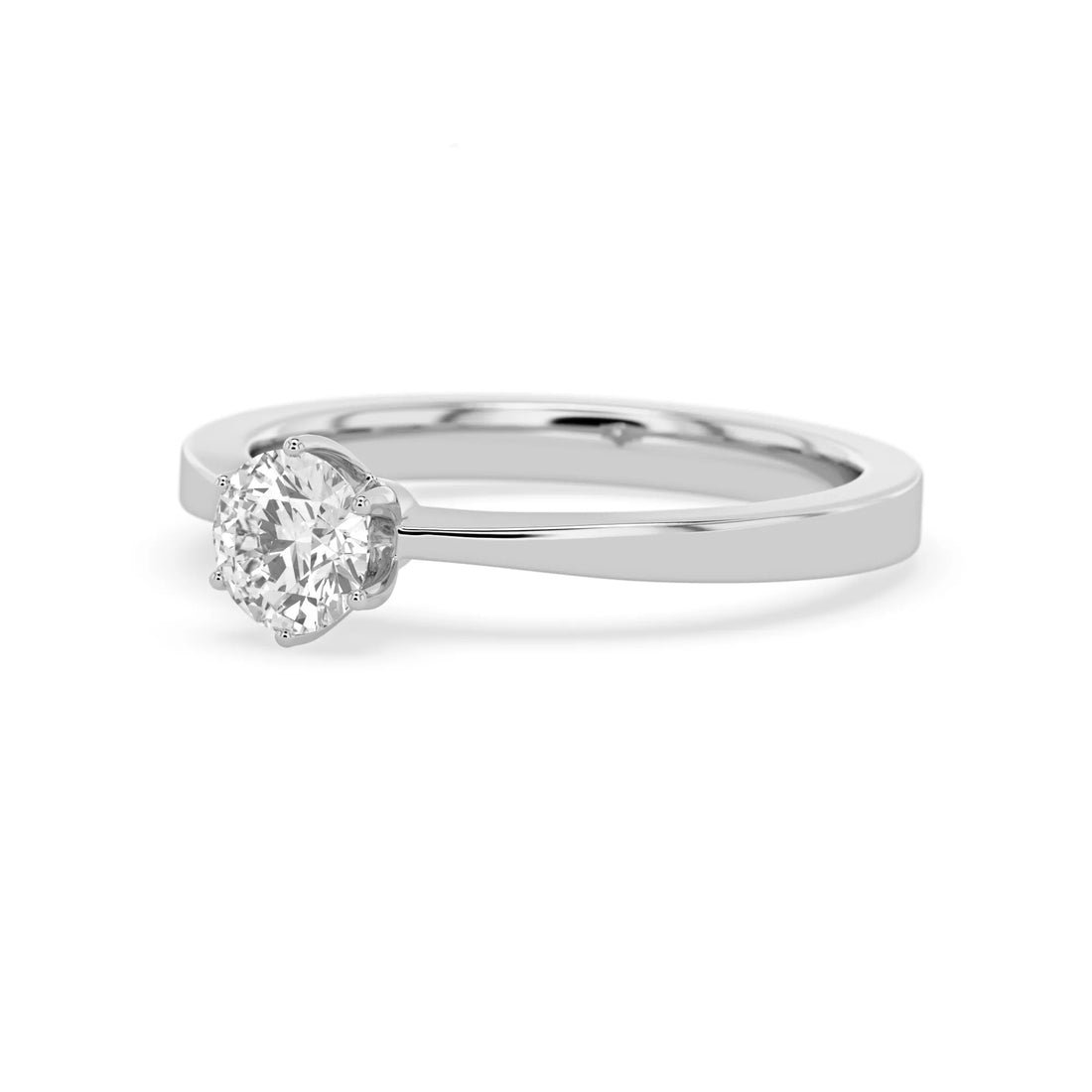 OctaPearl Round Lab Grown Diamond Solitaire Engagement Ring
