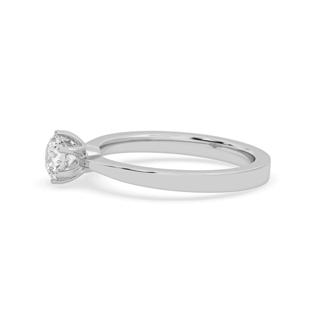 OctaPearl Round Lab Grown Diamond Solitaire Engagement Ring
