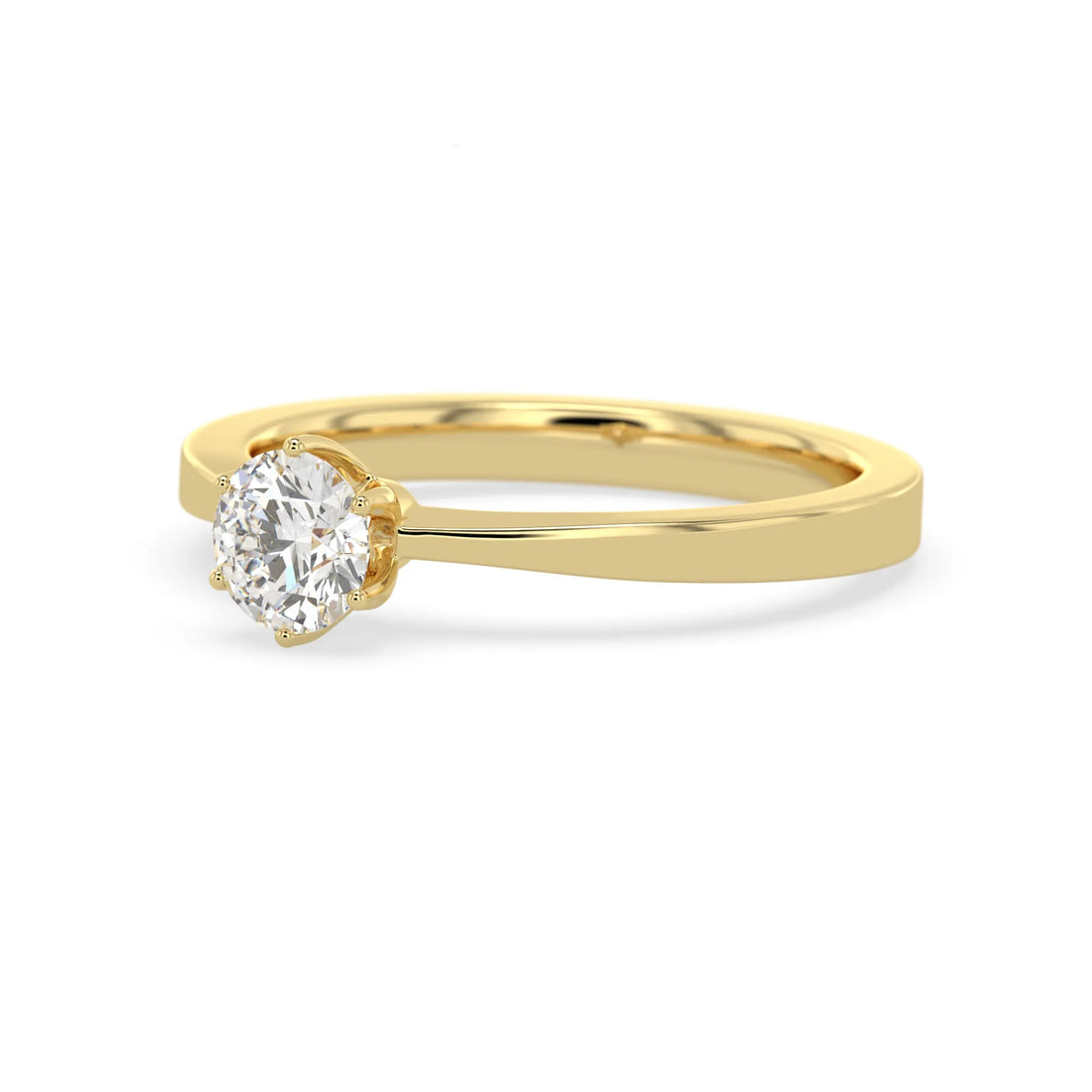 OctaPearl Round Lab Grown Diamond Solitaire Engagement Ring