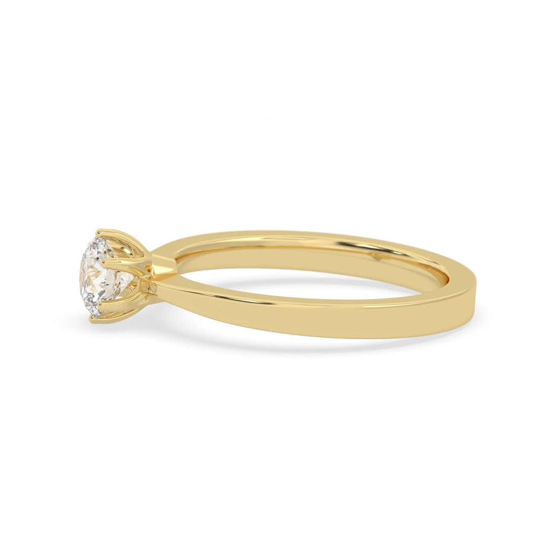 OctaPearl Round Lab Grown Diamond Solitaire Engagement Ring