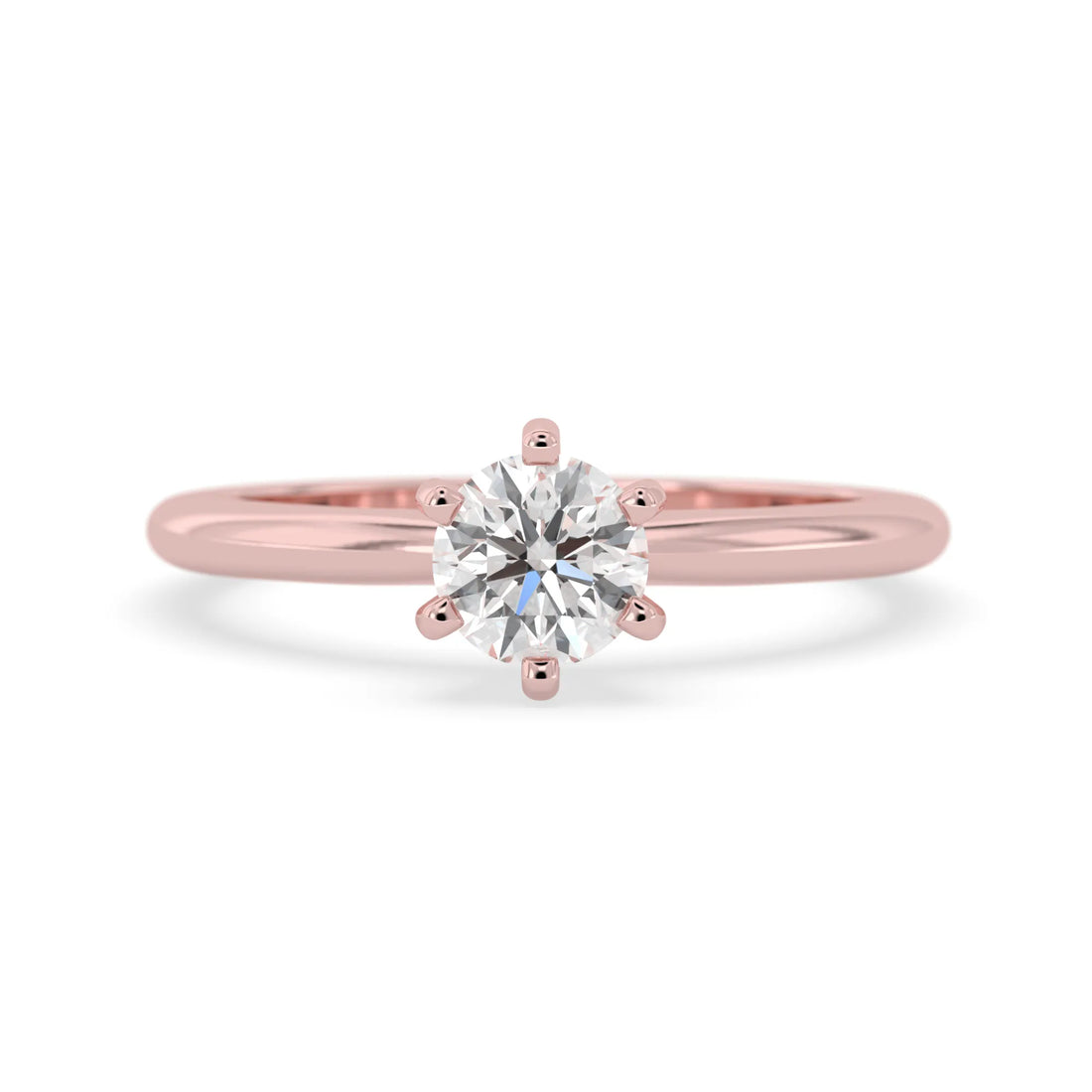 OctaPearl Round Lab Grown Diamond Solitaire Engagement Ring