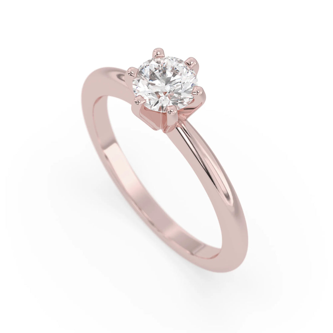 OctaPearl Round Lab Grown Diamond Solitaire Engagement Ring