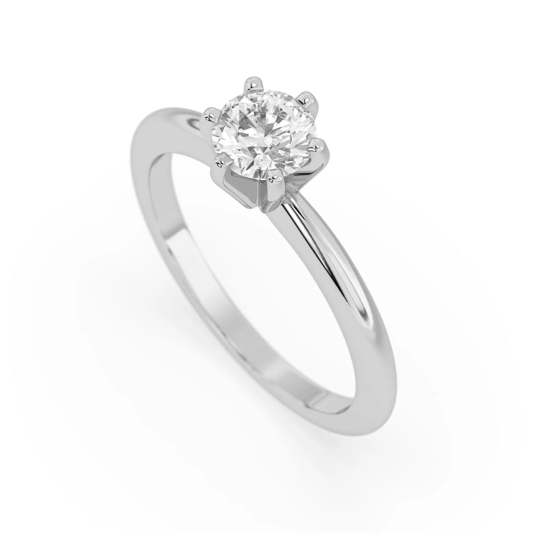 OctaPearl Round Lab Grown Diamond Solitaire Engagement Ring
