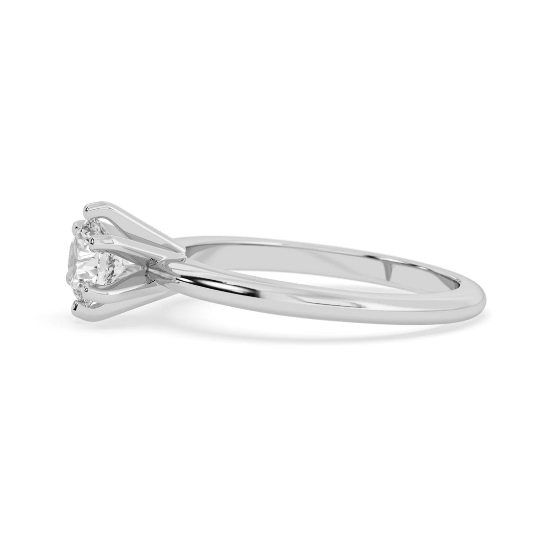 OctaPearl Round Lab Grown Diamond Solitaire Engagement Ring