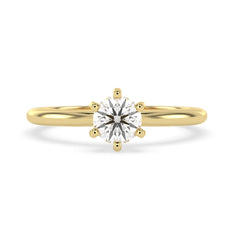 OctaPearl Round Lab Grown Diamond Solitaire Engagement Ring