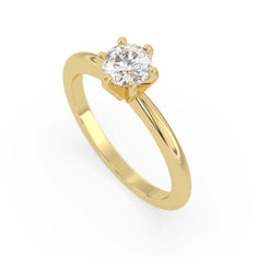 OctaPearl Round Lab Grown Diamond Solitaire Engagement Ring - alternate view