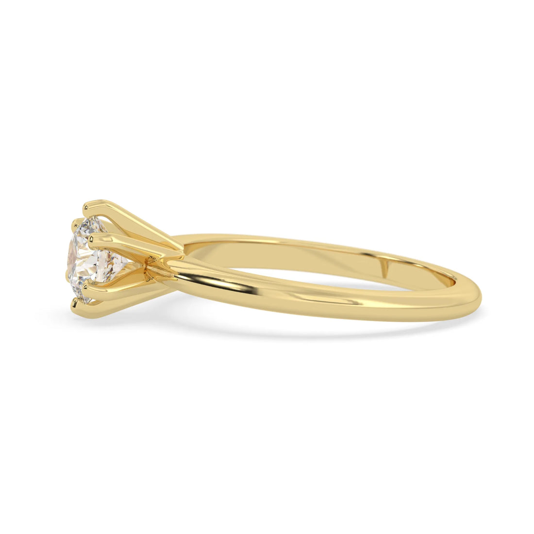 OctaPearl Round Lab Grown Diamond Solitaire Engagement Ring