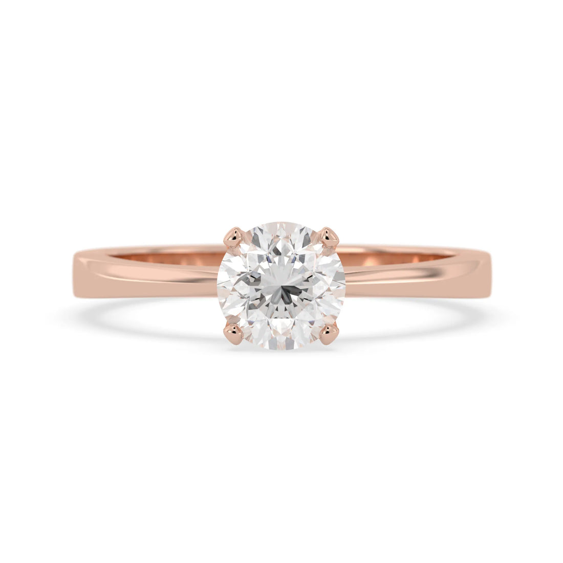 OctaPearl 1 ct Round Cut Lab Grown Diamond Solitaire Engagement Ring