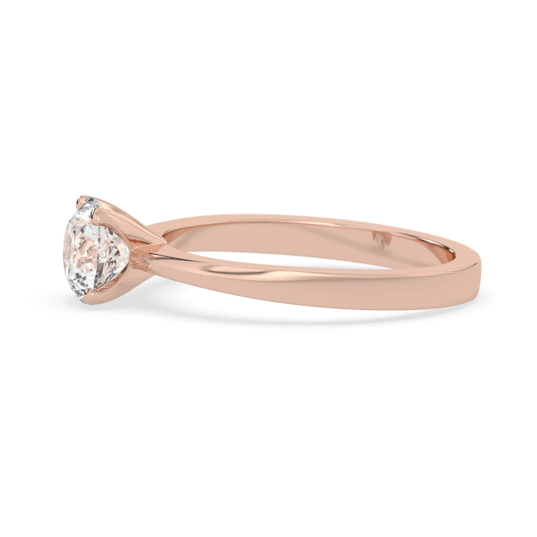 OctaPearl 1 ct Round Cut Lab Grown Diamond Solitaire Engagement Ring