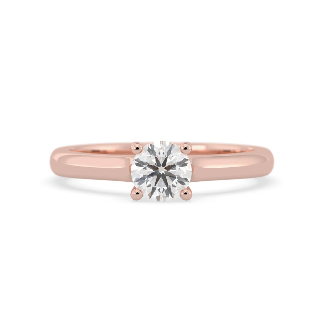 OctaPearl Round Cut Lab Grown Diamond Solitaire Engagement Ring