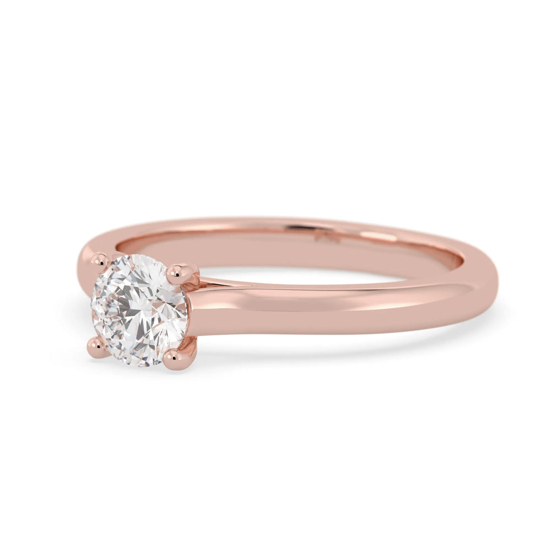 OctaPearl Round Cut Lab Grown Diamond Solitaire Engagement Ring
