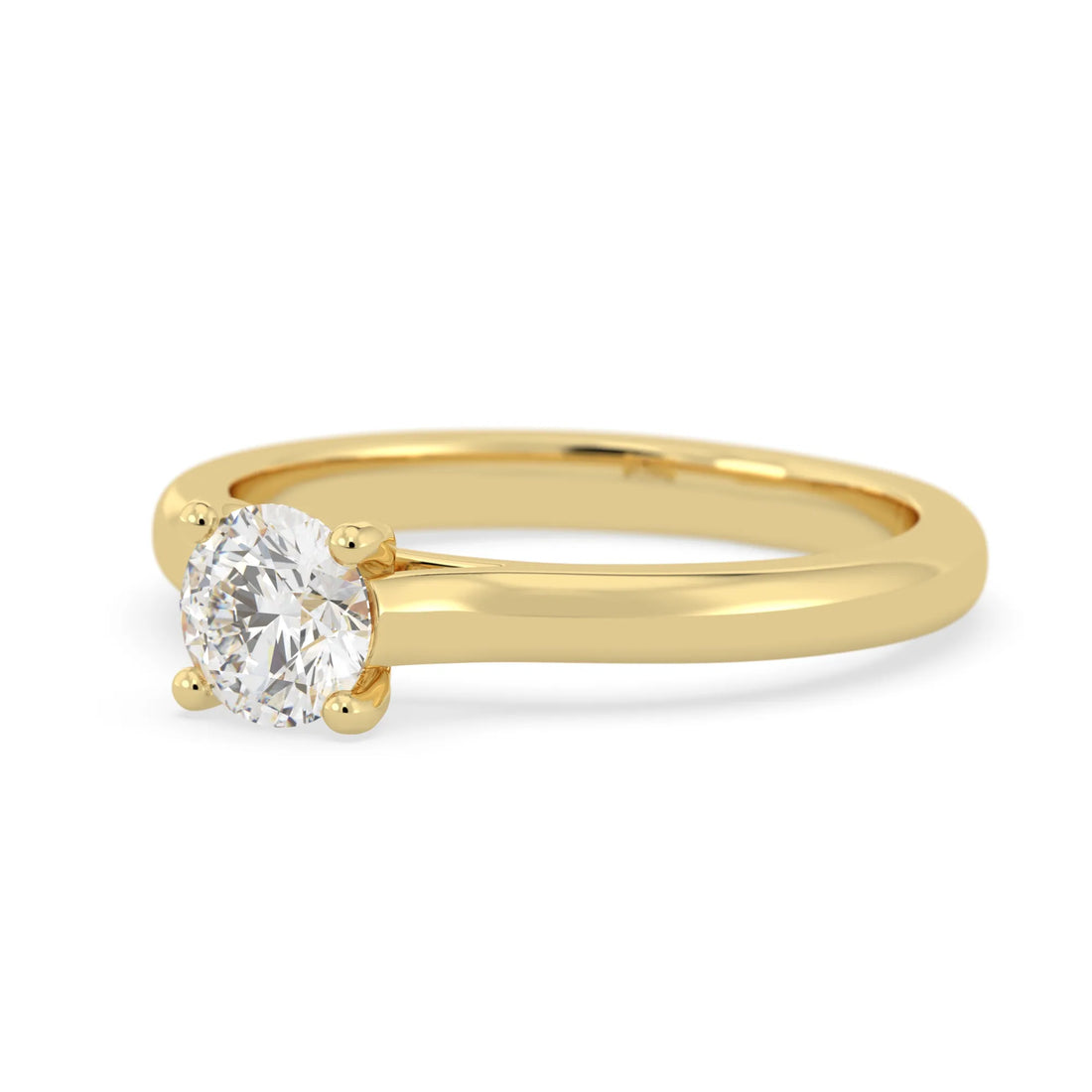 OctaPearl Round Cut Lab Grown Diamond Solitaire Engagement Ring