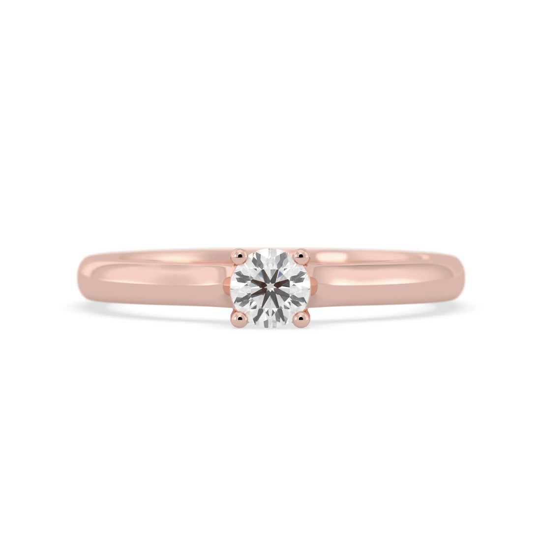 OctaPearl Round Cut Lab Grown Diamond Minimalist Solitaire Engagement Ring