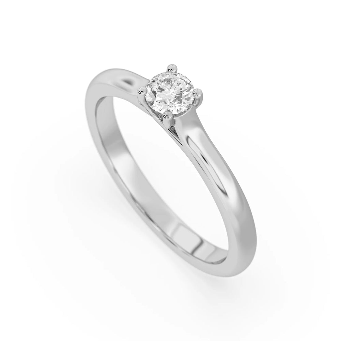 OctaPearl Round Cut Lab Grown Diamond Minimalist Solitaire Engagement Ring