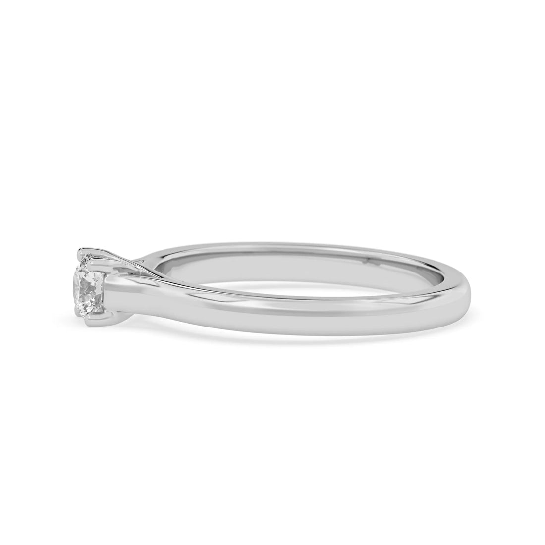 OctaPearl Round Cut Lab Grown Diamond Minimalist Solitaire Engagement Ring