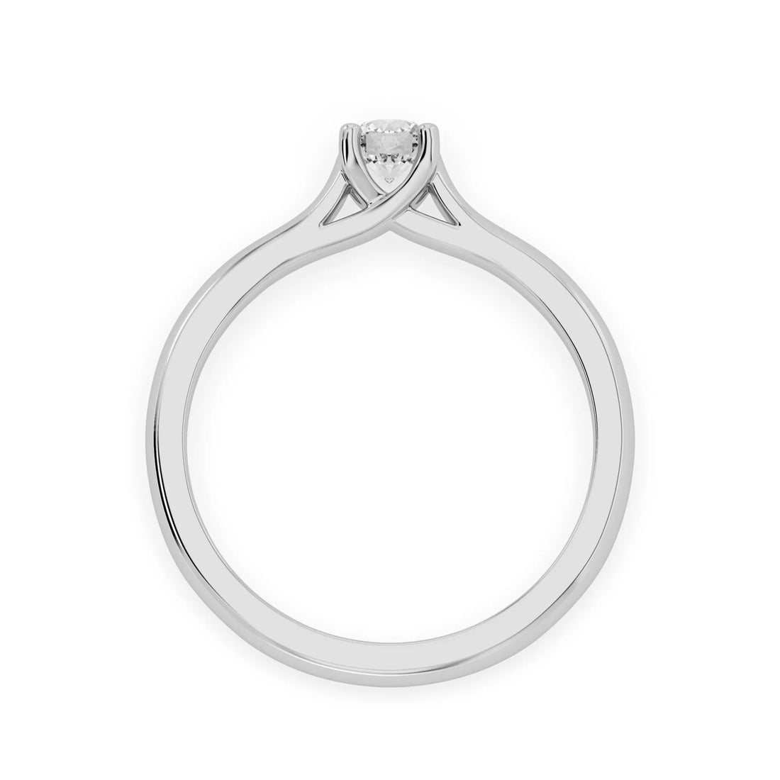 OctaPearl Round Cut Lab Grown Diamond Minimalist Solitaire Engagement Ring