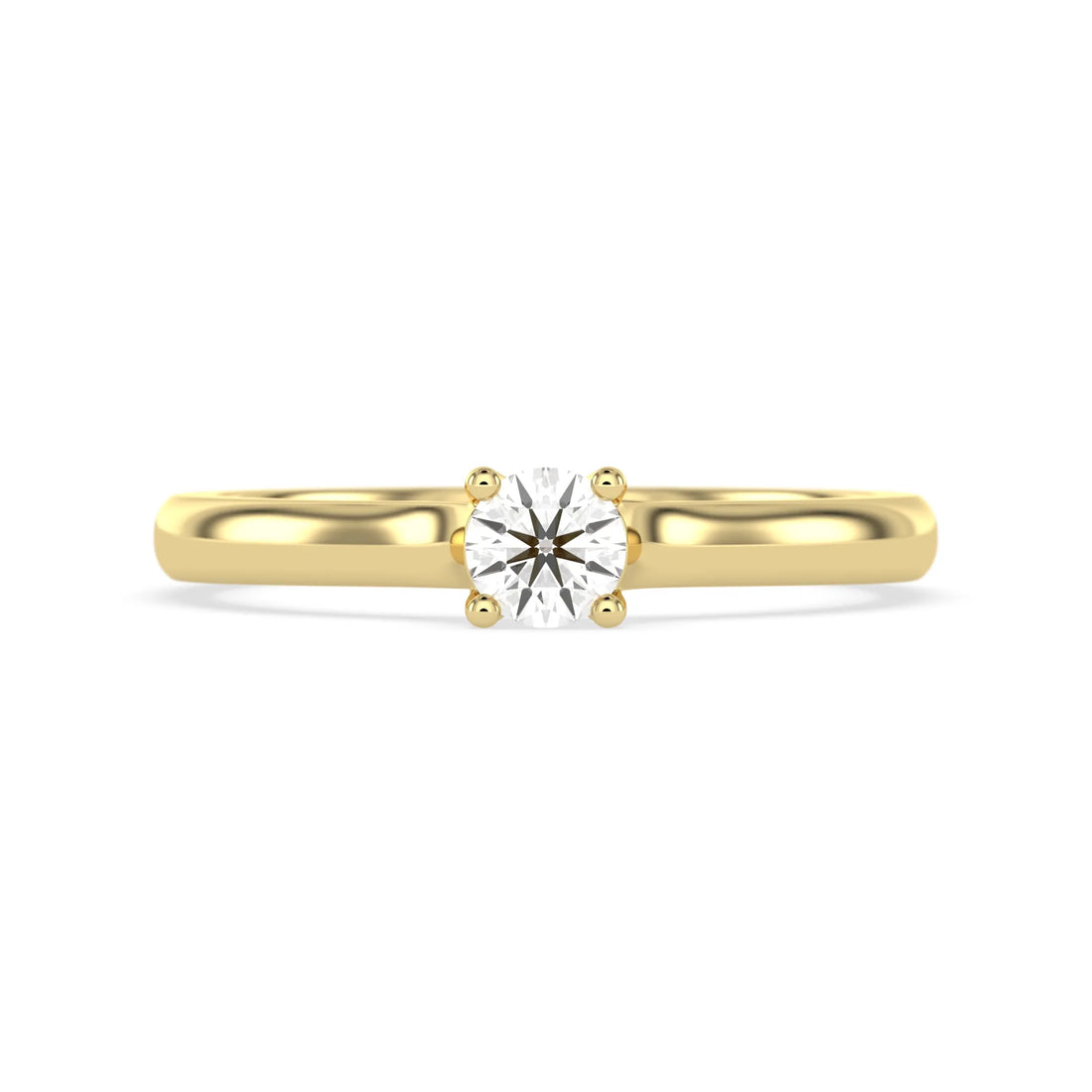 OctaPearl Round Cut Lab Grown Diamond Minimalist Solitaire Engagement Ring