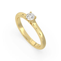 OctaPearl Round Cut Lab Grown Diamond Minimalist Solitaire Engagement Ring - alternate view