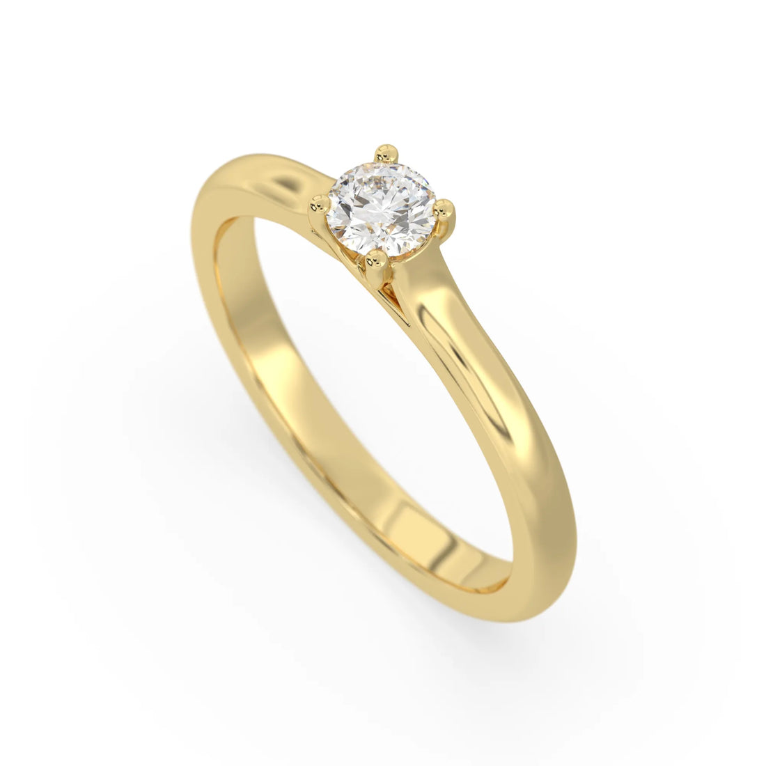 OctaPearl Round Cut Lab Grown Diamond Minimalist Solitaire Engagement Ring