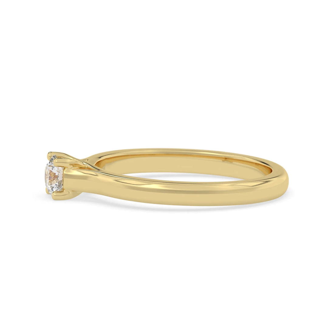 OctaPearl Round Cut Lab Grown Diamond Minimalist Solitaire Engagement Ring