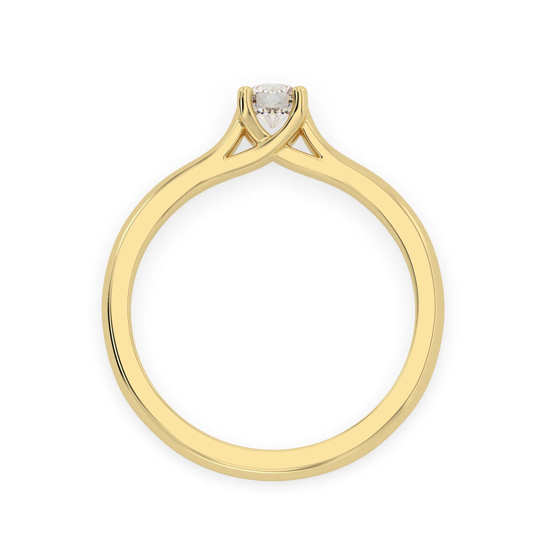 OctaPearl Round Cut Lab Grown Diamond Minimalist Solitaire Engagement Ring