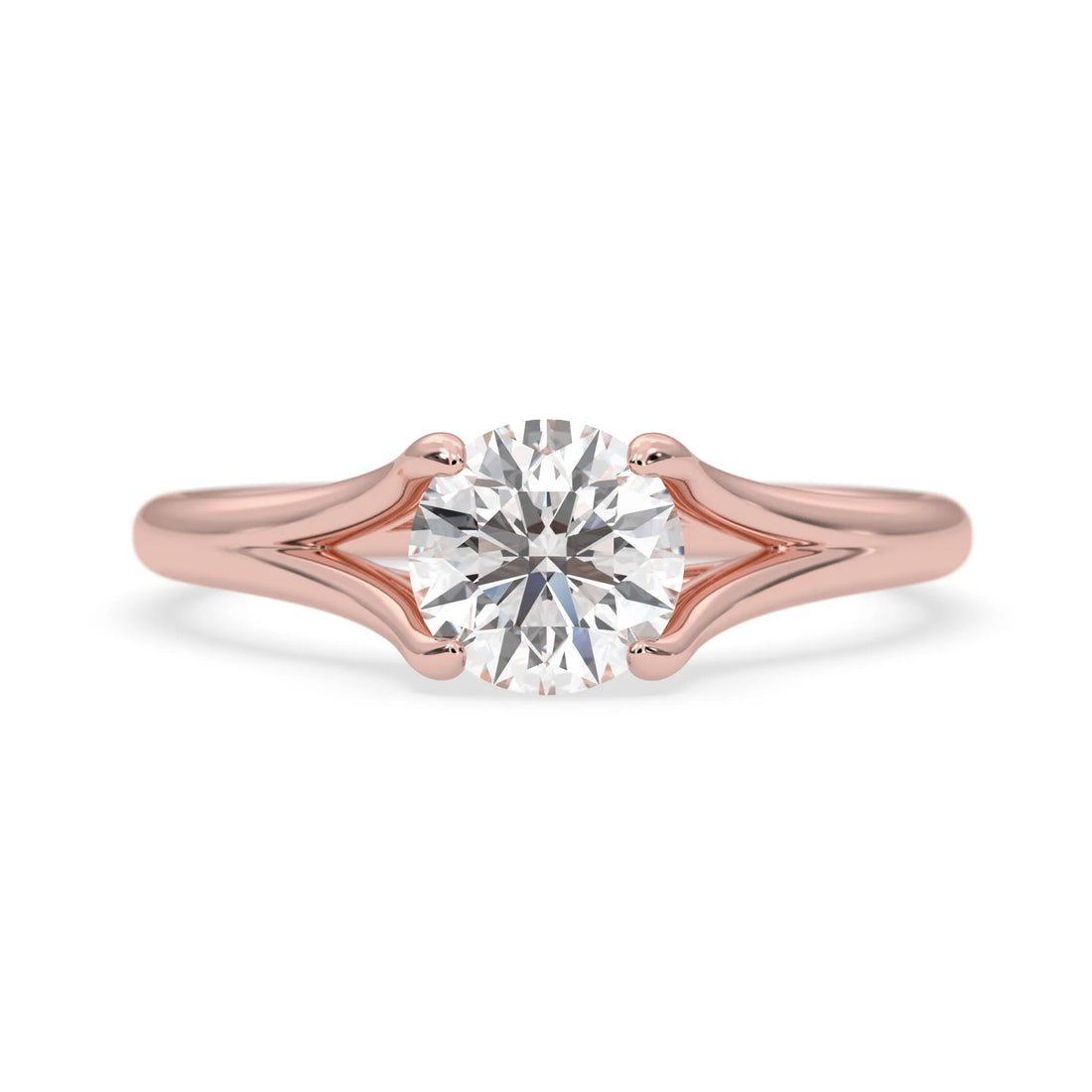OctaPearl 1.5 ct Round Cut Lab Grown Diamond Split Shank Solitaire Engagement Ring