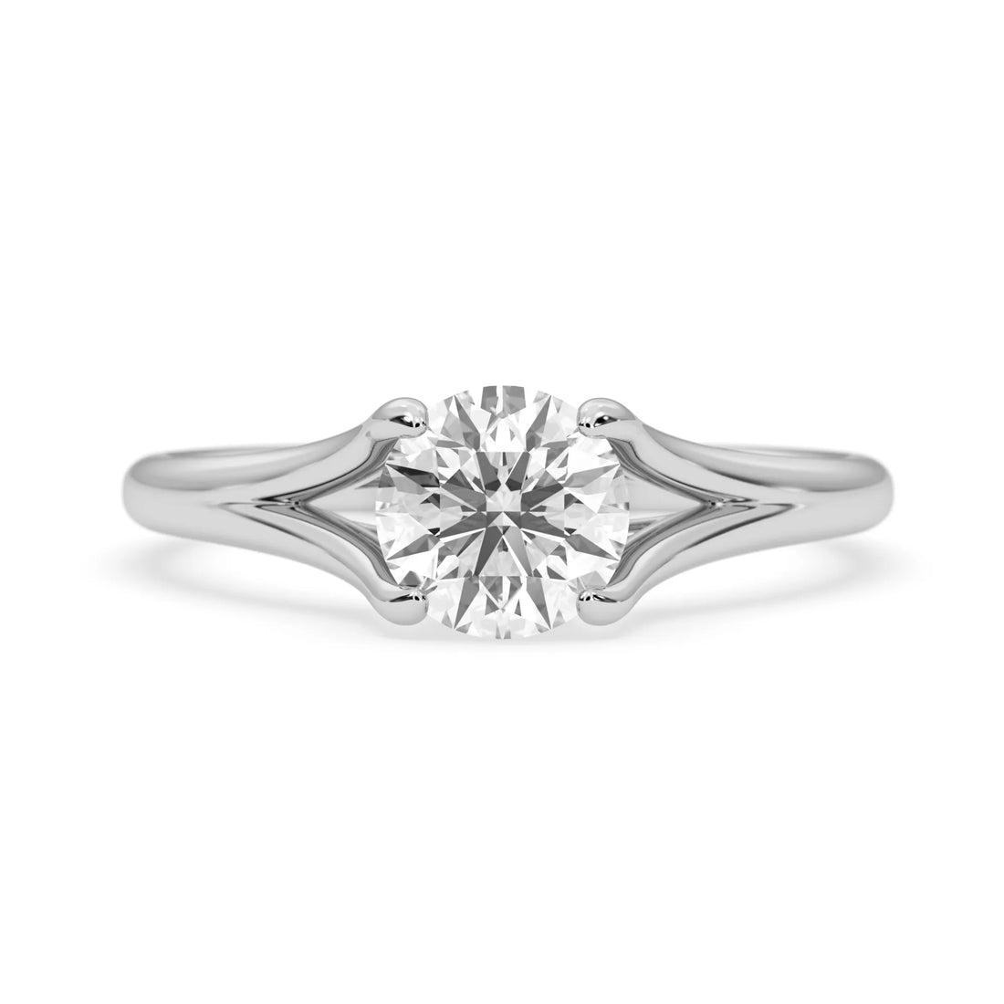 OctaPearl 1.5 ct Round Cut Lab Grown Diamond Split Shank Solitaire Engagement Ring