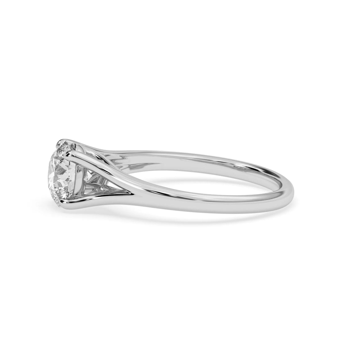 OctaPearl 1.5 ct Round Cut Lab Grown Diamond Split Shank Solitaire Engagement Ring