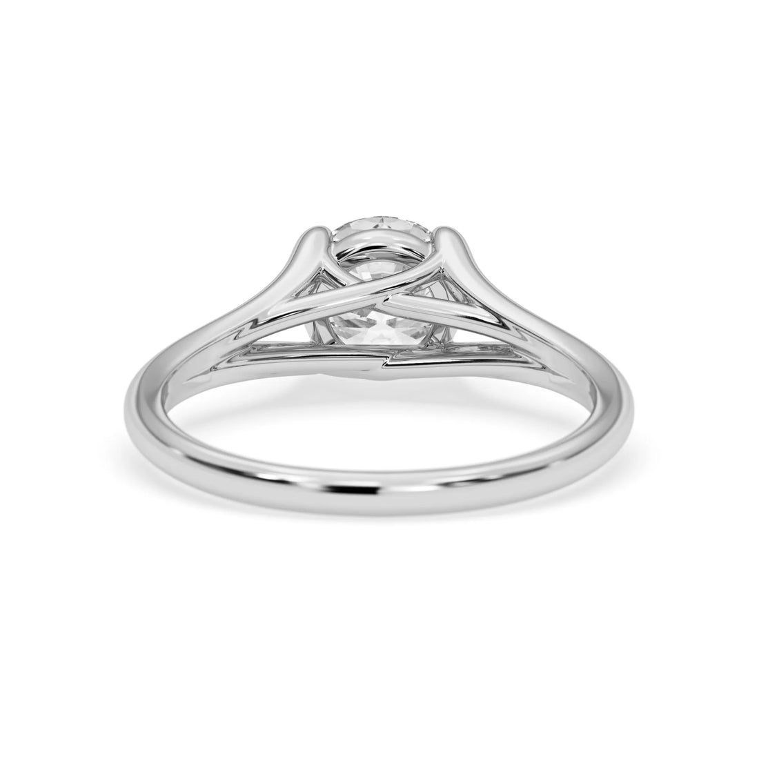 OctaPearl 1.5 ct Round Cut Lab Grown Diamond Split Shank Solitaire Engagement Ring