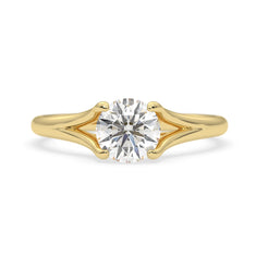OctaPearl 1.5 ct Round Cut Lab Grown Diamond Split Shank Solitaire Engagement Ring