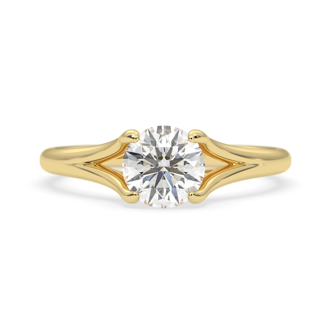 OctaPearl 1.5 ct Round Cut Lab Grown Diamond Split Shank Solitaire Engagement Ring