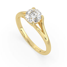 OctaPearl 1.5 ct Round Cut Lab Grown Diamond Split Shank Solitaire Engagement Ring - alternate view