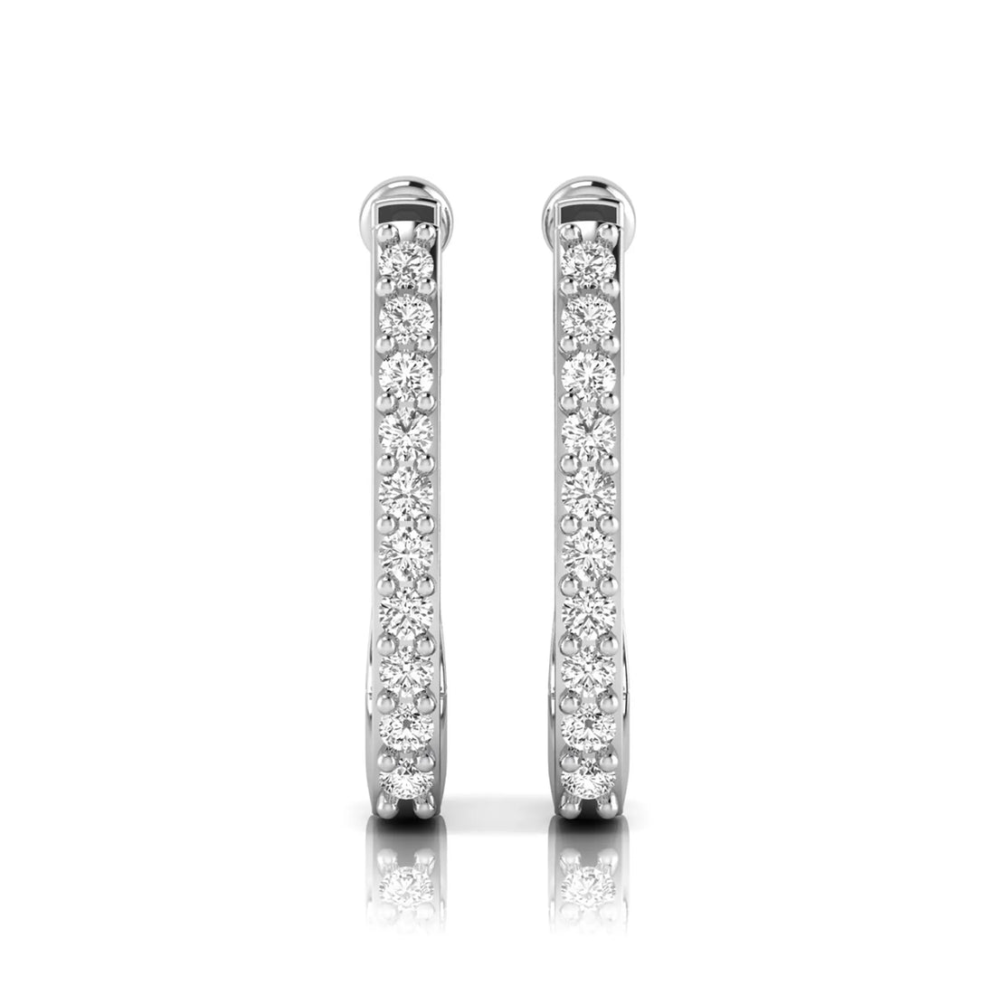OctaPearl Round Lab Grown Diamond Square Huggie Hoop Earrings