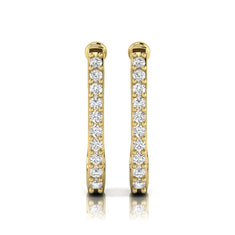 OctaPearl Round Lab Grown Diamond Square Huggie Hoop Earrings - alternate view