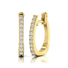 OctaPearl Round Lab Grown Diamond Square Huggie Hoop Earrings