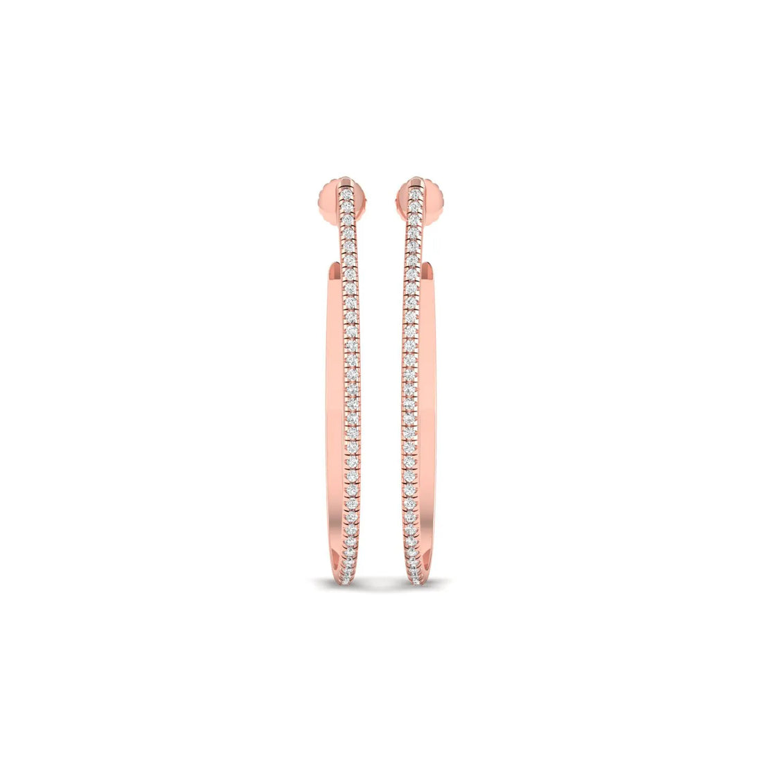 OctaPearl Round Lab Grown Diamond Teardrop Hoop Earrings
