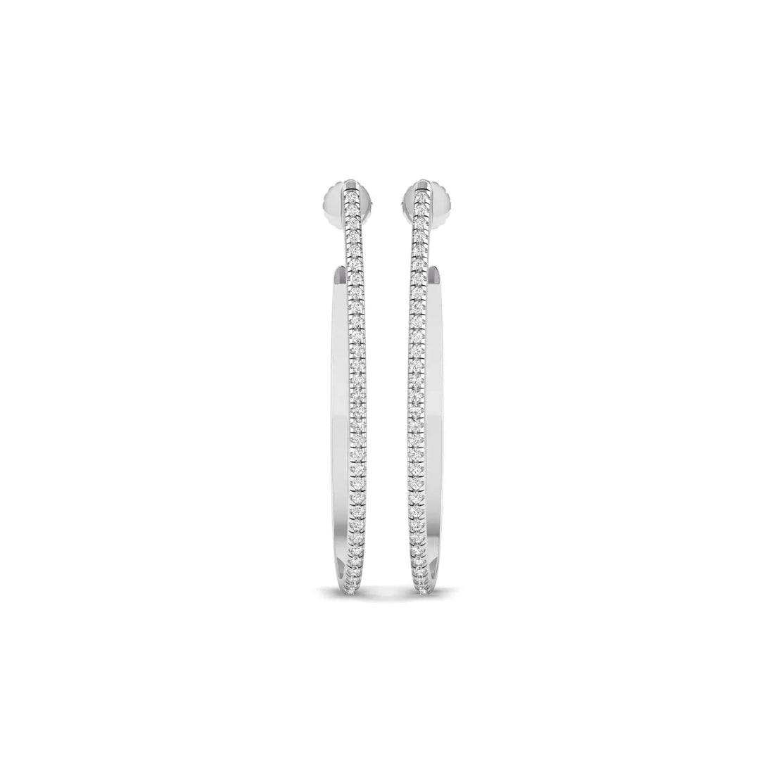 OctaPearl Round Lab Grown Diamond Teardrop Hoop Earrings
