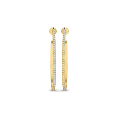 OctaPearl Round Lab Grown Diamond Teardrop Hoop Earrings - alternate view
