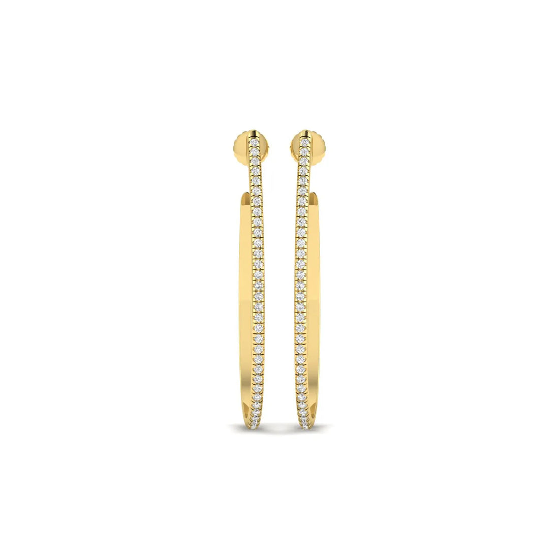 OctaPearl Round Lab Grown Diamond Teardrop Hoop Earrings