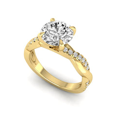 OctaPearl 2 ct Round Cut Lab Grown Diamond Twisted Pavé Engagement Ring - alternate view