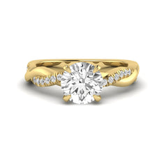 OctaPearl 2 ct Round Cut Lab Grown Diamond Twisted Pavé Engagement Ring