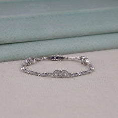 Round Moissanite Delicate Pave Tennis Bracelet For Women | OctaPearl