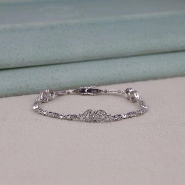 Round Moissanite Delicate Pave Tennis Bracelet For Women | OctaPearl