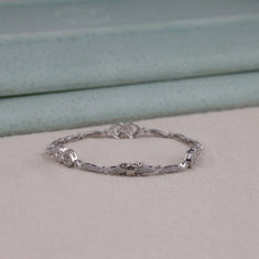 Round Moissanite Delicate Pave Tennis Bracelet For Women | OctaPearl - alternate view